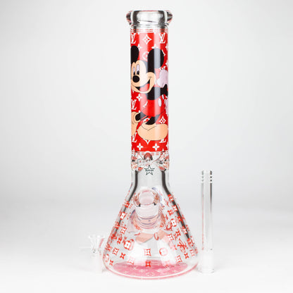 14" Cartoon Glow 9 mm glass bong
