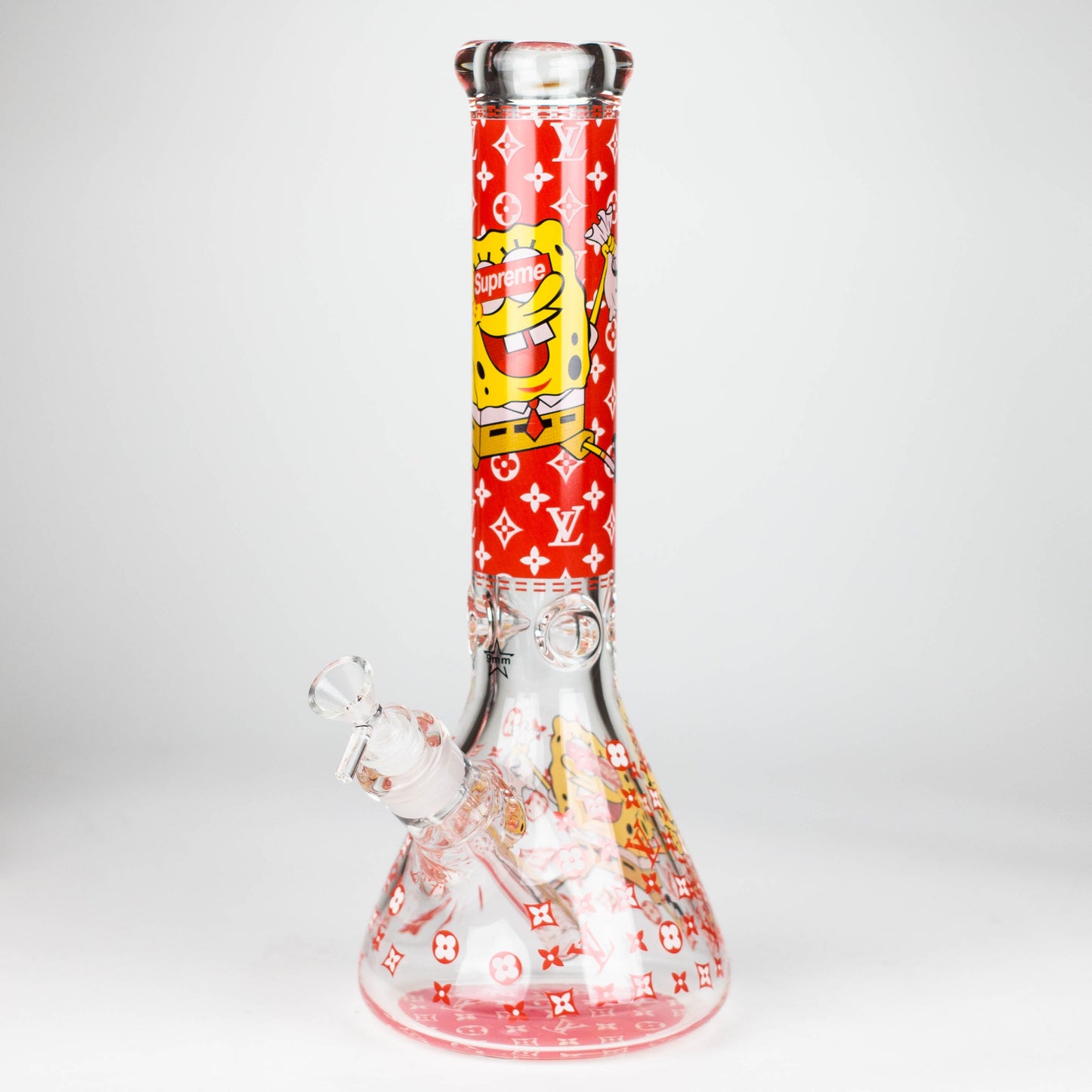 14" Cartoon Glow 9 mm glass bong
