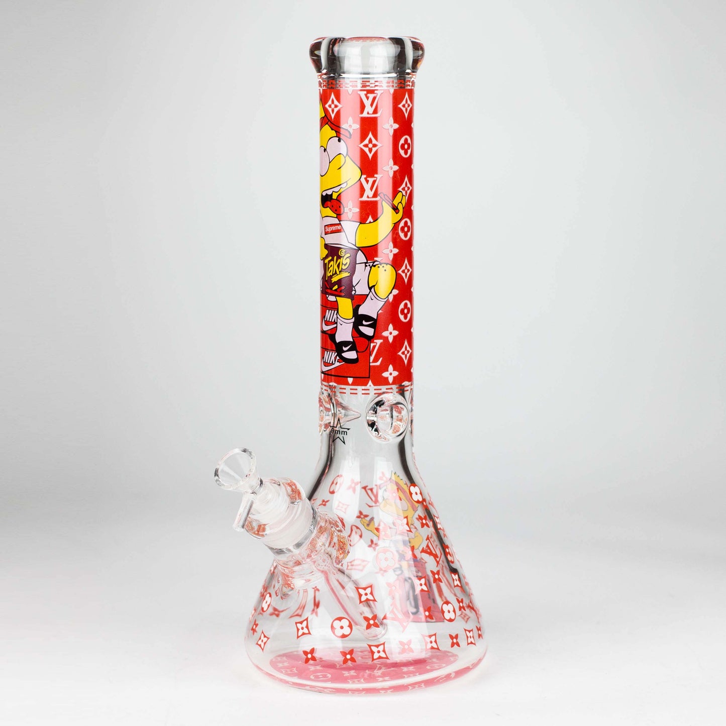 14" Cartoon Glow 9 mm glass bong