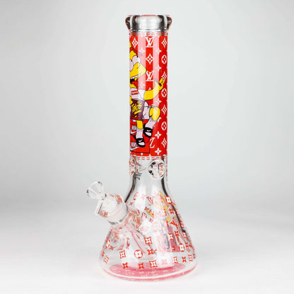14" Cartoon Glow 9 mm glass bong