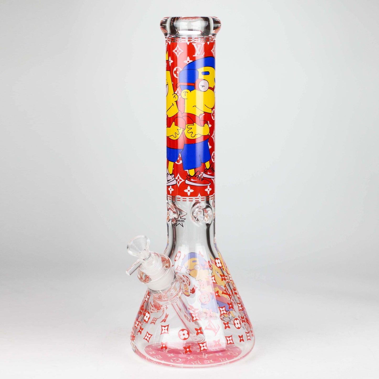 14" Cartoon Glow 9 mm glass bong