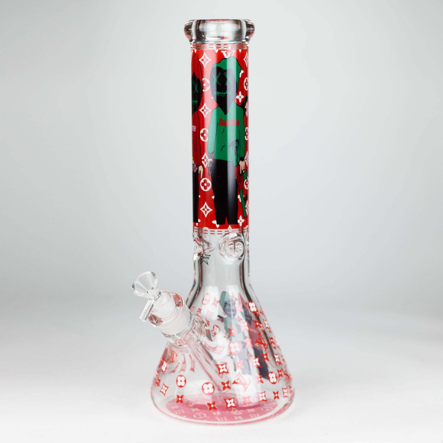 14" Cartoon Glow 9 mm glass bong