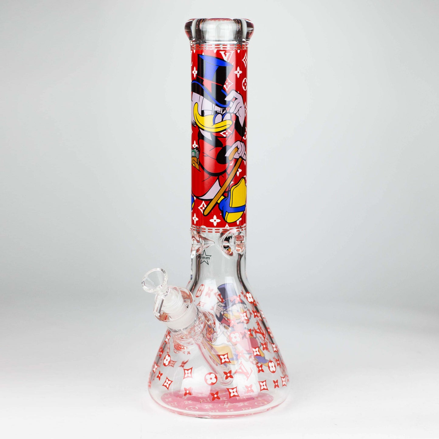 14" Cartoon Glow 9 mm glass bong