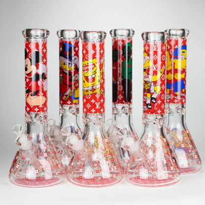 14" Cartoon Glow 9 mm glass bong