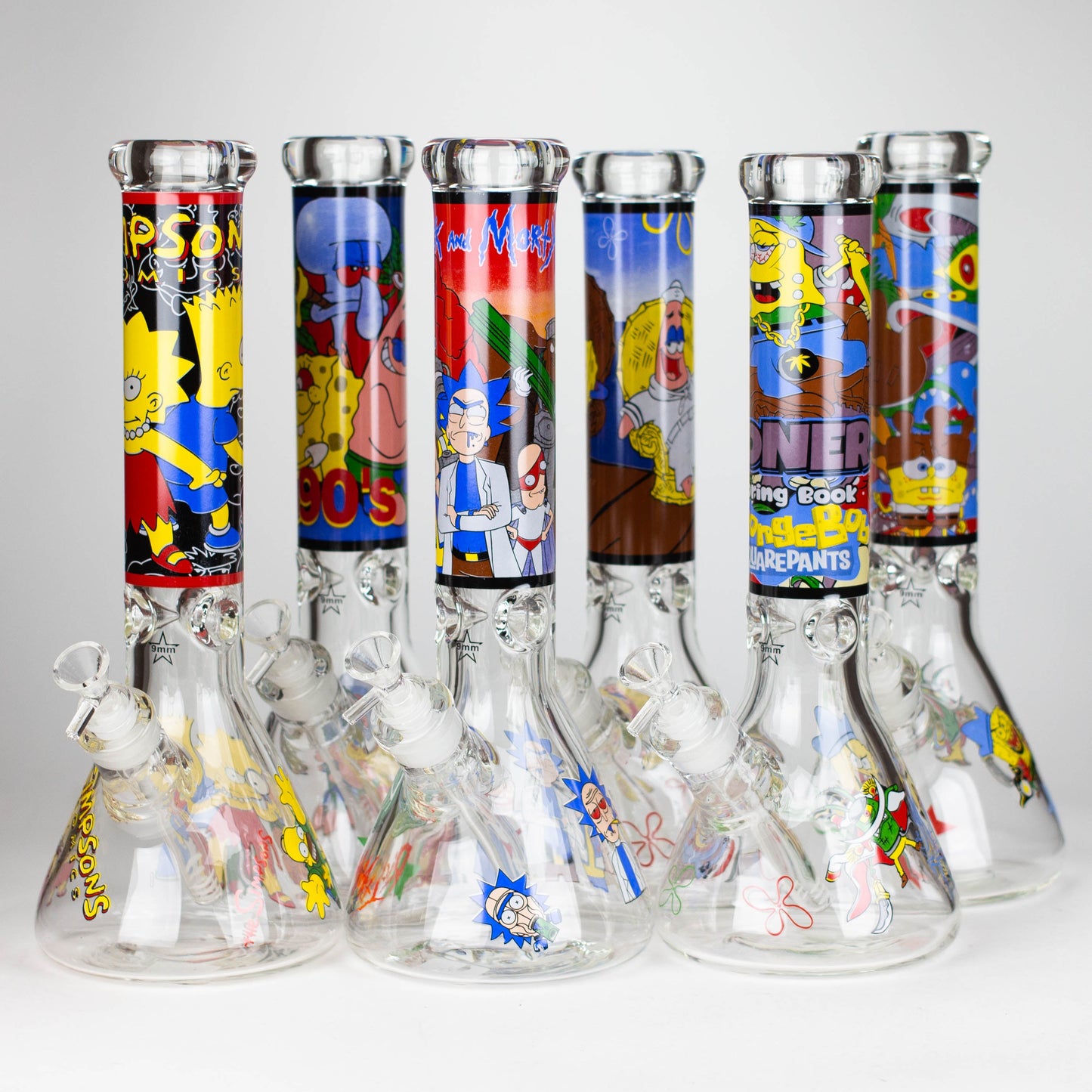 14" Cartoon 9 mm glass bong [PIP836]_0