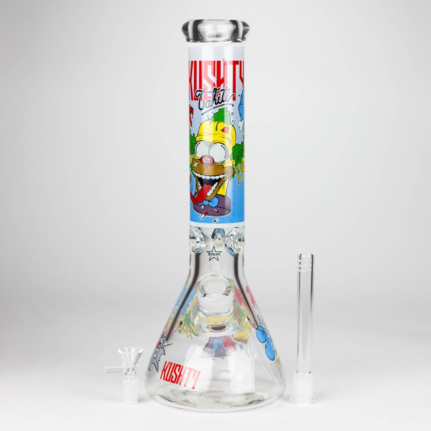 14" Cartoon Glow 9 mm glass bong [PIP834]_5