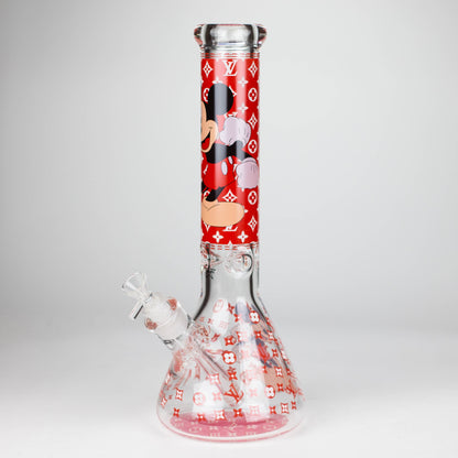 14" Cartoon Glow 9 mm glass bong