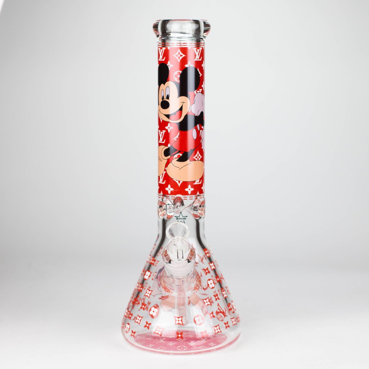 14" Cartoon Glow 9 mm glass bong