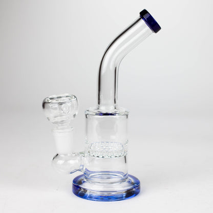 7" Bent neck glass bubbler with Honeycomb diffuser_7