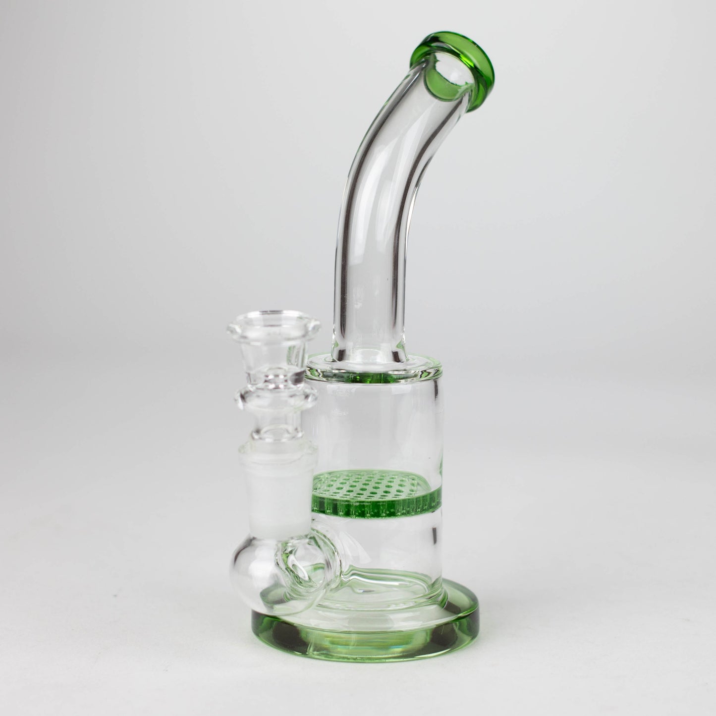 7" Bent neck glass bubbler with Honeycomb diffuser_4