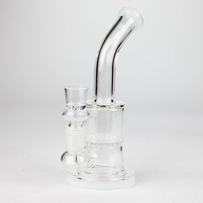 7" Bent neck glass bubbler with Honeycomb diffuser_5