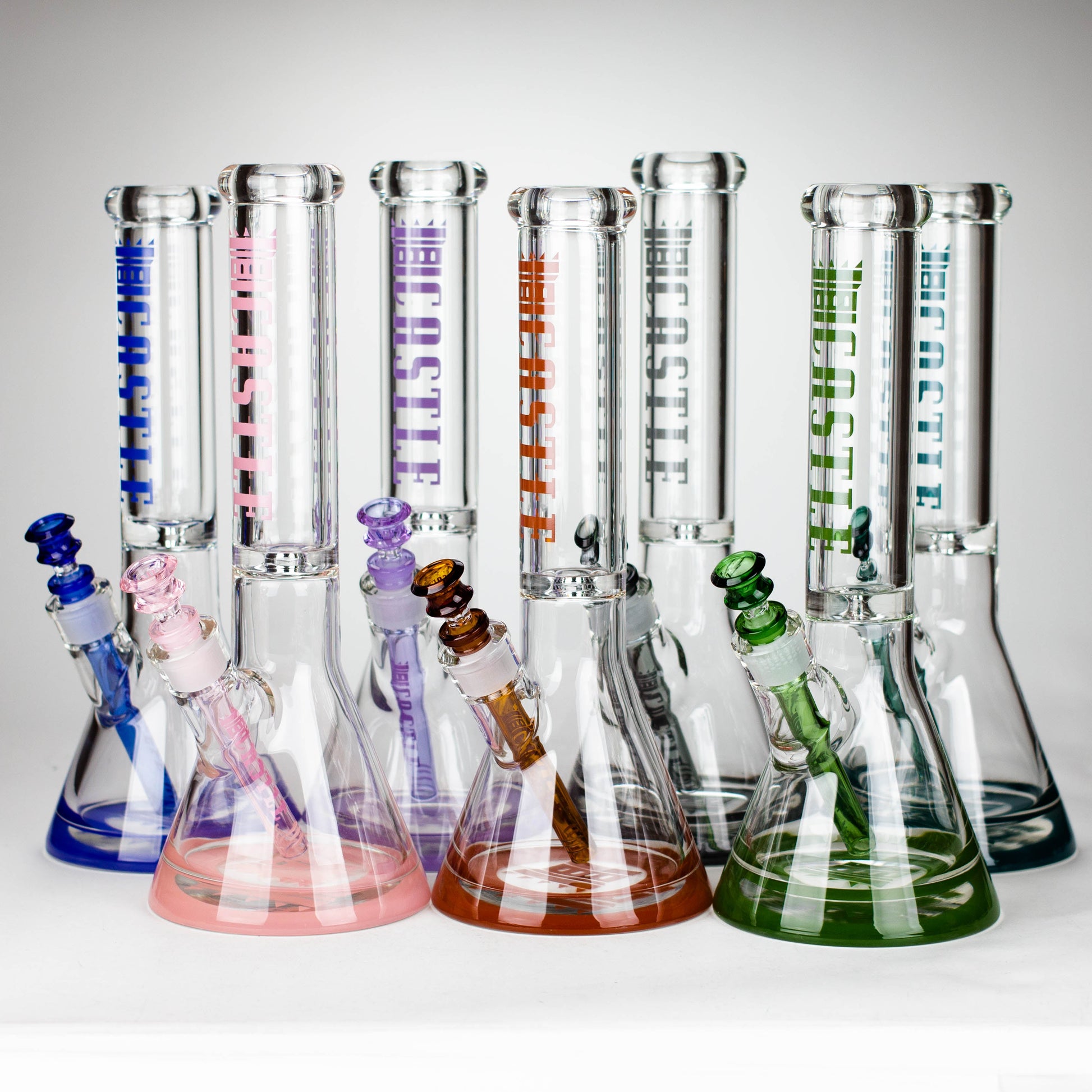 Castle Glassworks | 14" Color Logo Beaker Bong [C-005]_0