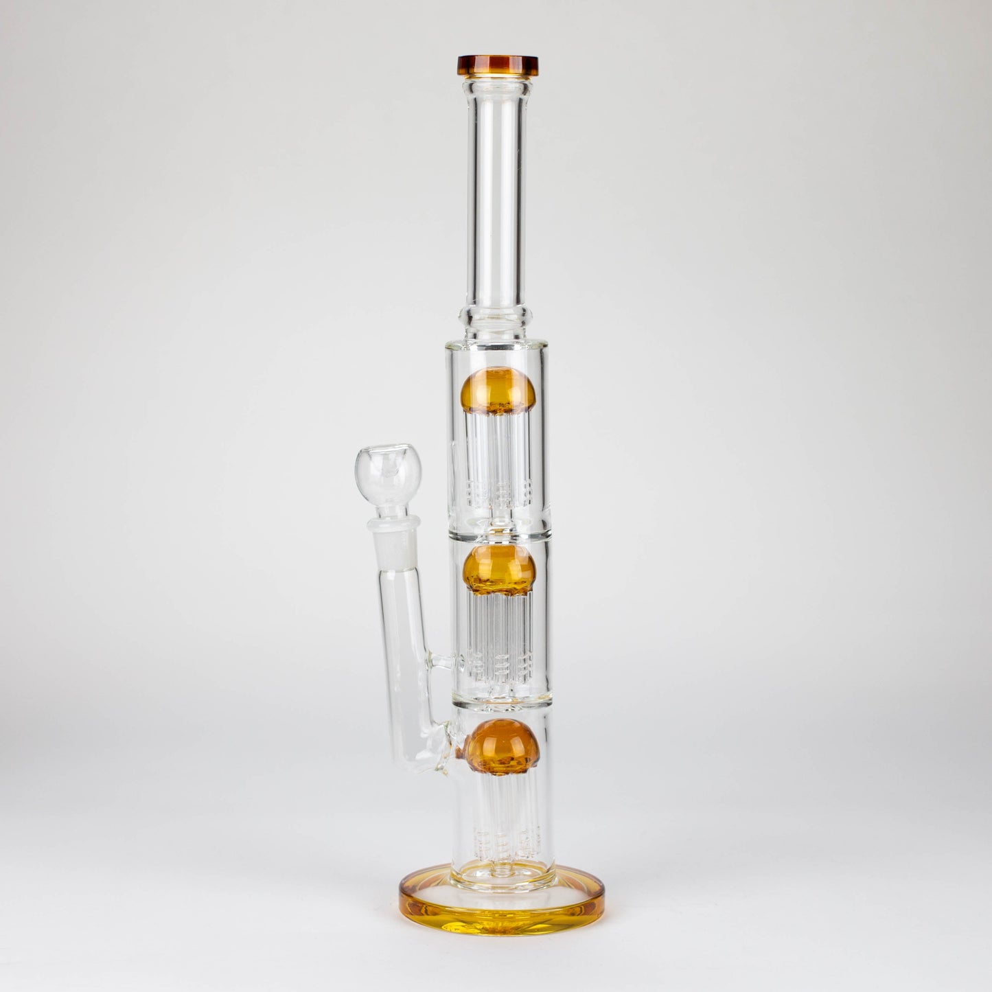 16" straight tube glass water bong with tree-arm percolator and diffuser_3