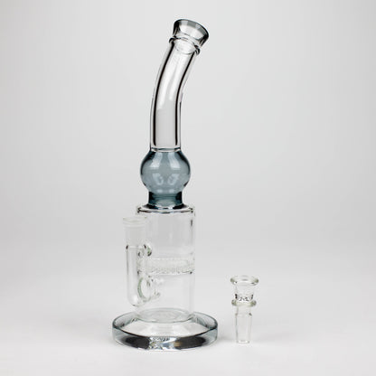 11" Color accented glass bong with honeycomb diffuser_5