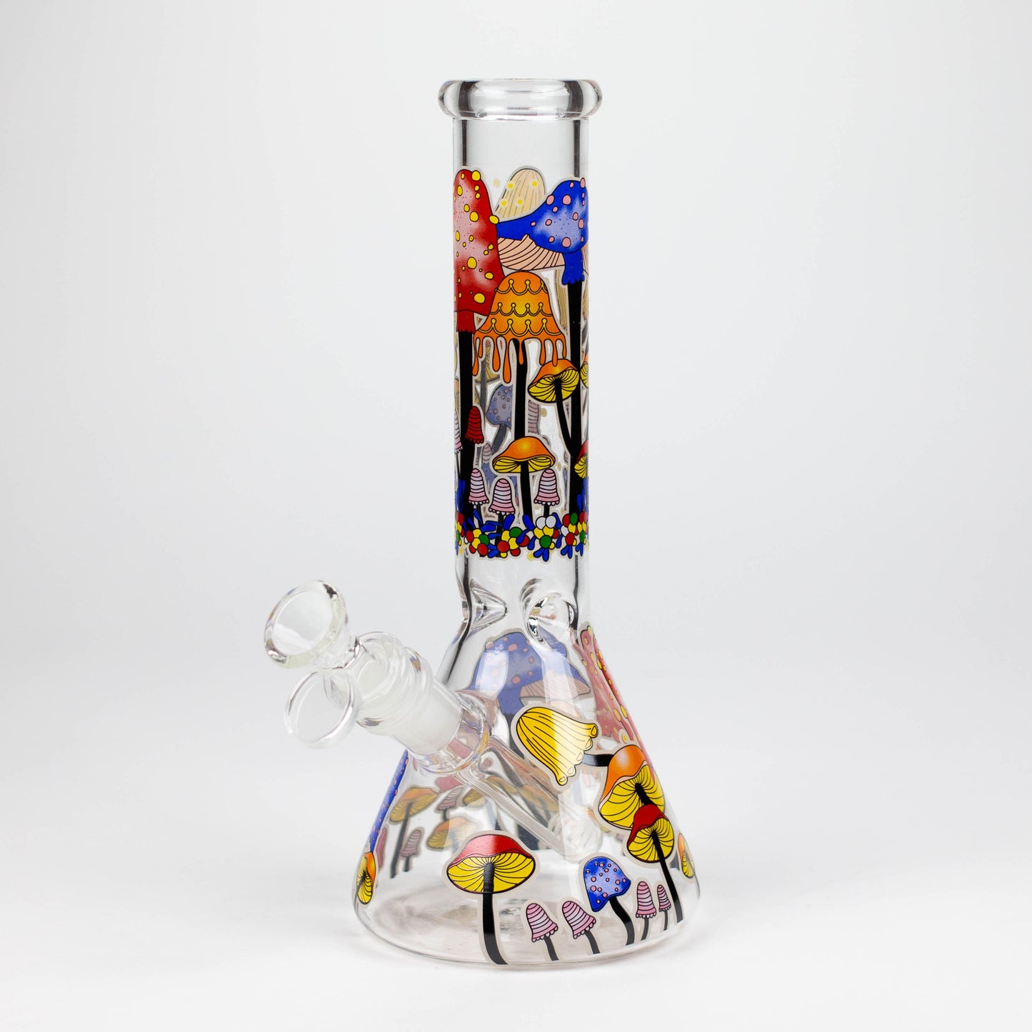 10" Glow in the dark Glass Bong With  Mushroom Design_1