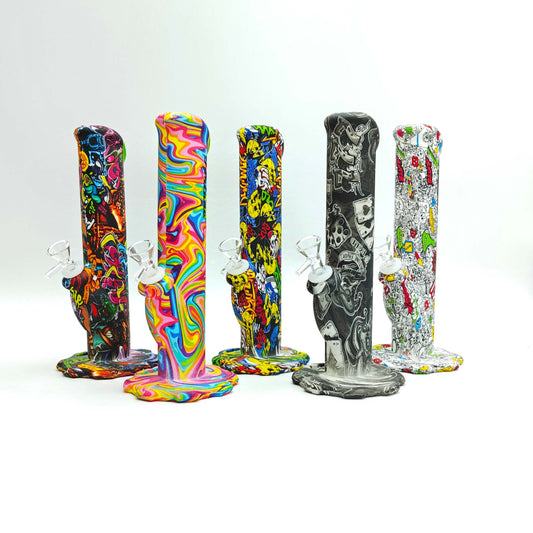 Fortune | 10" Hydrographic Silicone Waterpipe-Assorted