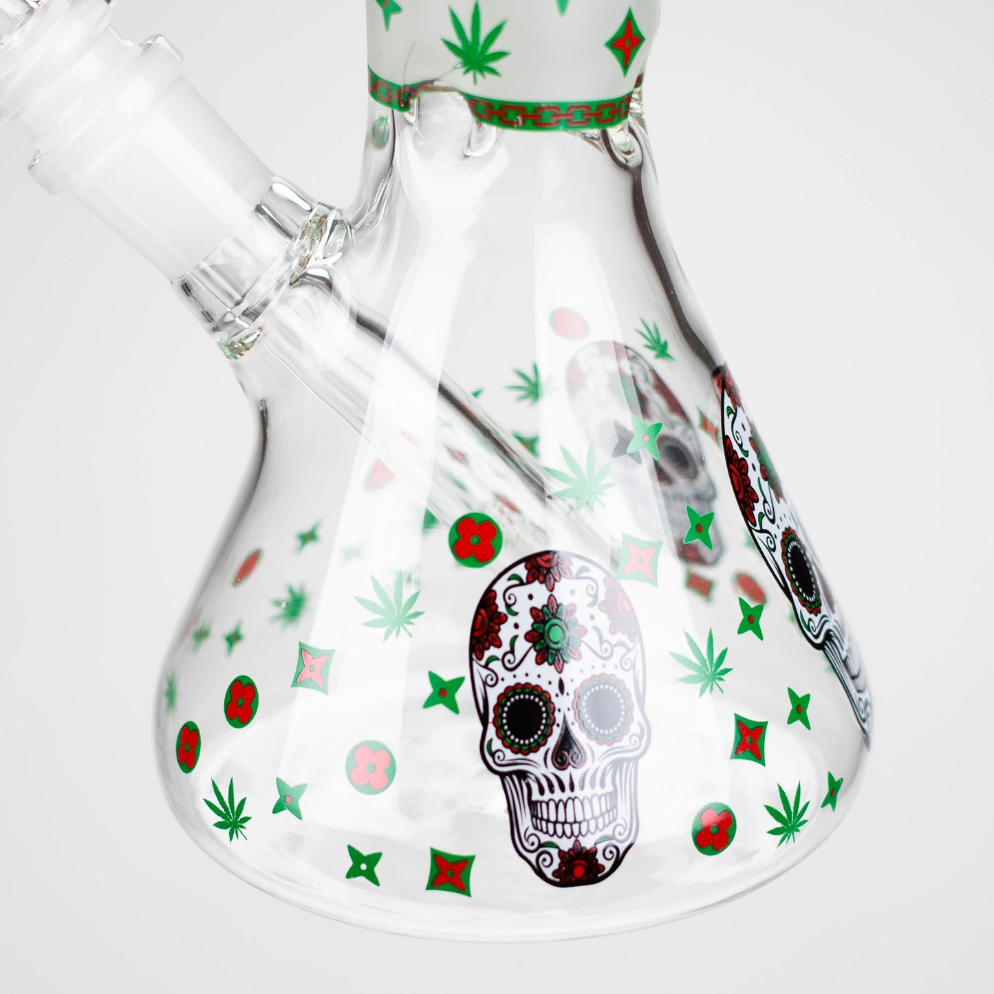 10" Glass Bong With Sugar Skull  Design_5