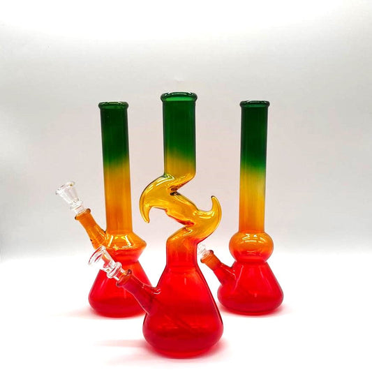 10 " Rasta Color Water pipe-Designs Assorted_0