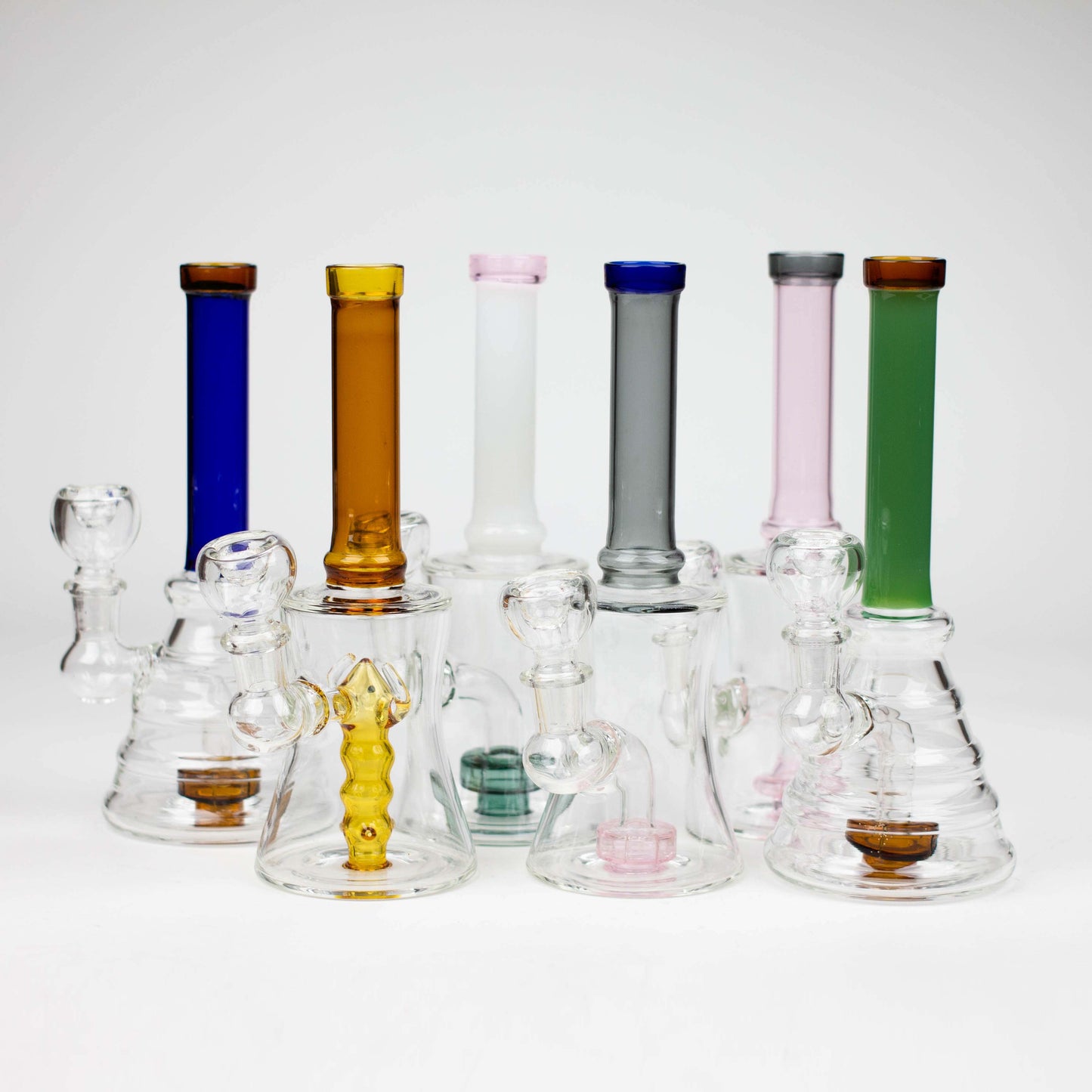 8" color tube glass bong with diffuser_0