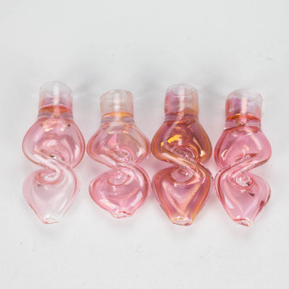 2.5" Pink Gold fumed Glass Twist Pipe Pack of 4_0