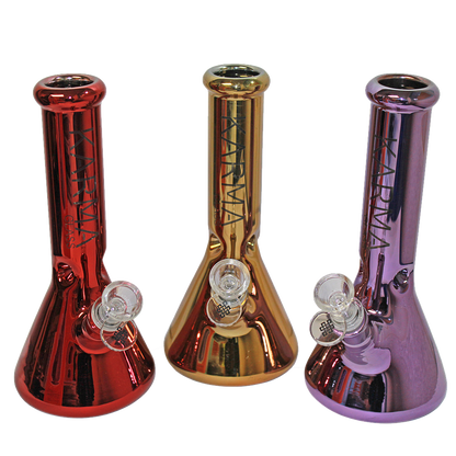 Karma | Glass Bong 9" Beaker Metallic