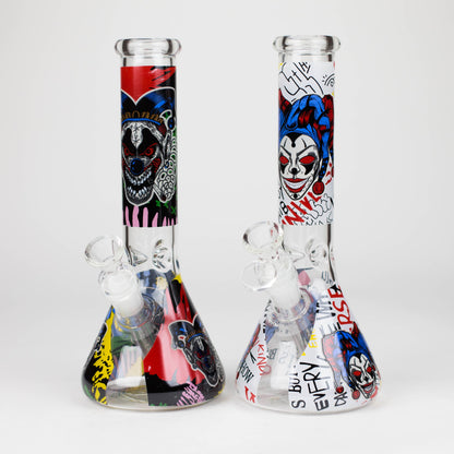 10" Glass Bong With Clown Design_0