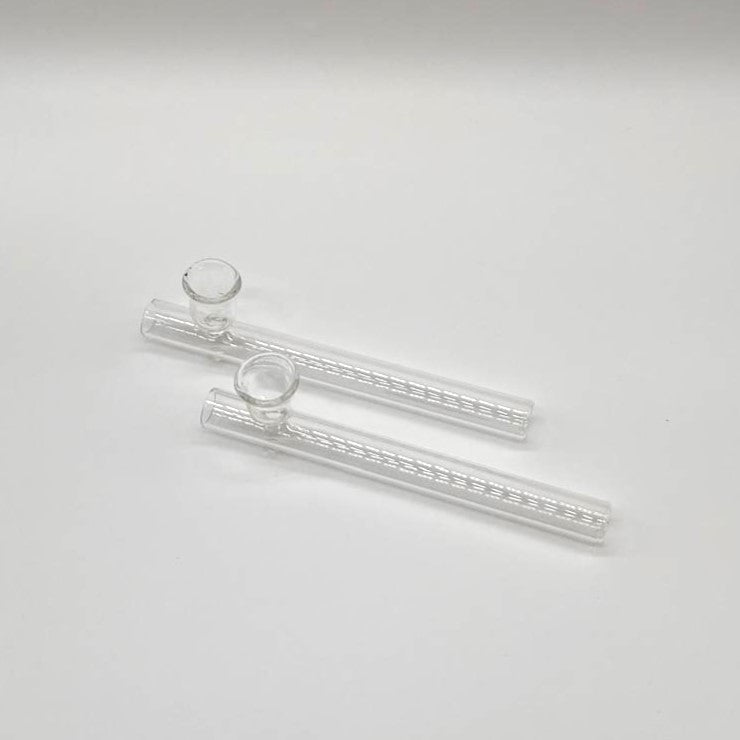 Steamroller Clear Glass Shotgun   Pipe 6" - 2PCS
