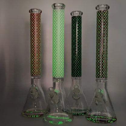 20" Stylish Designed 9mm Glow in the dark Glass Bong