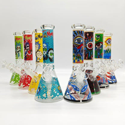 10" 5mm Assorted Design Beaker Bong