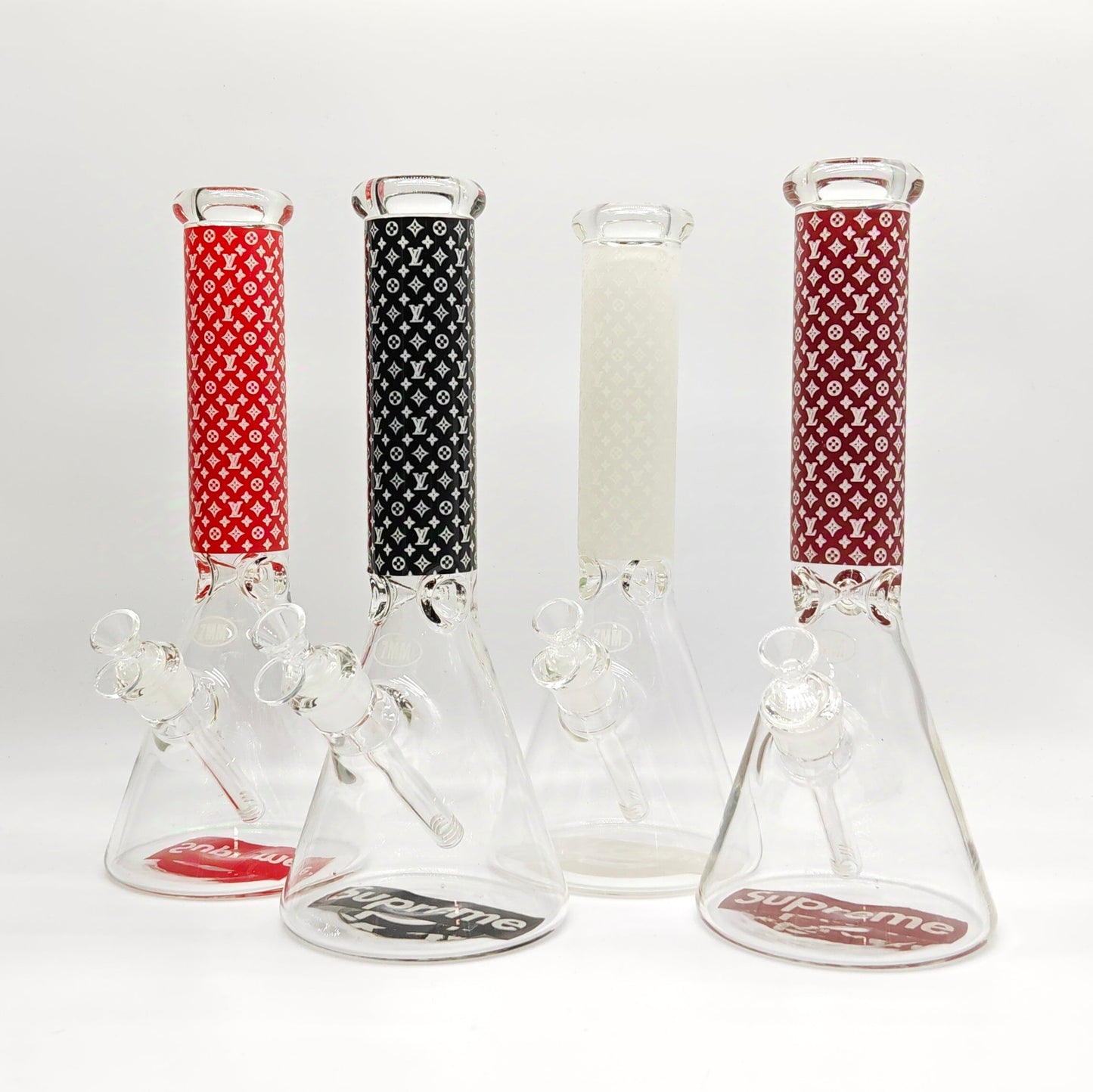 14" Stylish Designed 7mm Glow in the dark Glass Bong