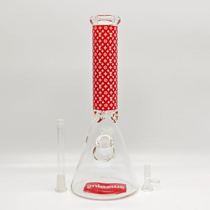 14" Stylish Designed 7mm Glow in the dark Glass Bong