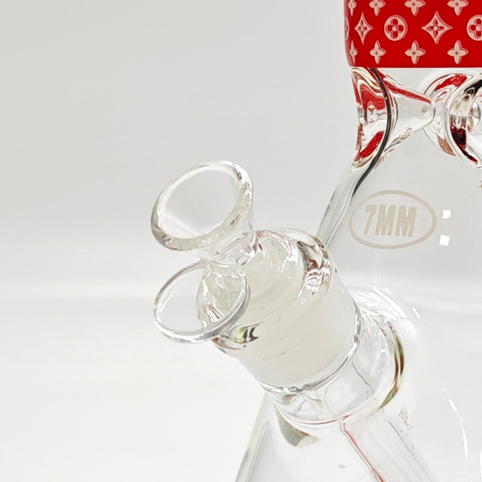 14" Stylish Designed 7mm Glow in the dark Glass Bong