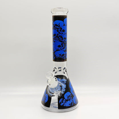 14" 7mm Skull Beaker Glass Bong