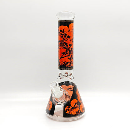 14" 7mm Skull Beaker Glass Bong