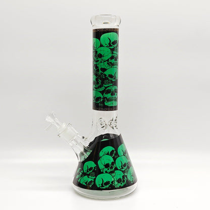 14" 7mm Skull Beaker Glass Bong