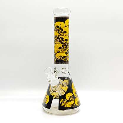 14" 7mm Skull Beaker Glass Bong