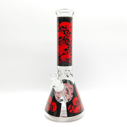 14" 7mm Skull Beaker Glass Bong