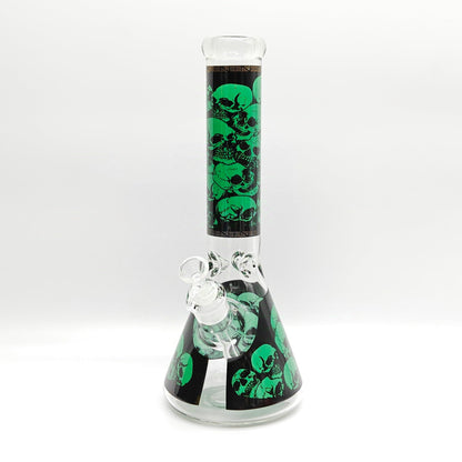 14" 7mm Skull Beaker Glass Bong