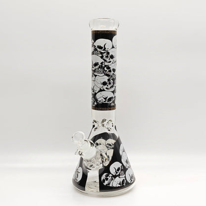 14" 7mm Skull Beaker Glass Bong