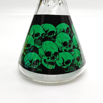 14" 7mm Skull Beaker Glass Bong