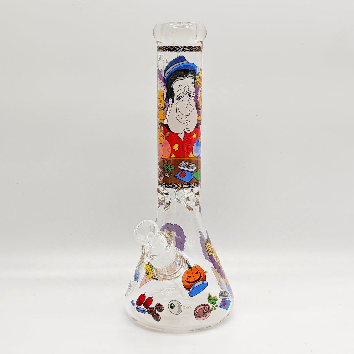 14" 7mm Novelty Design Beaker Glass Bong