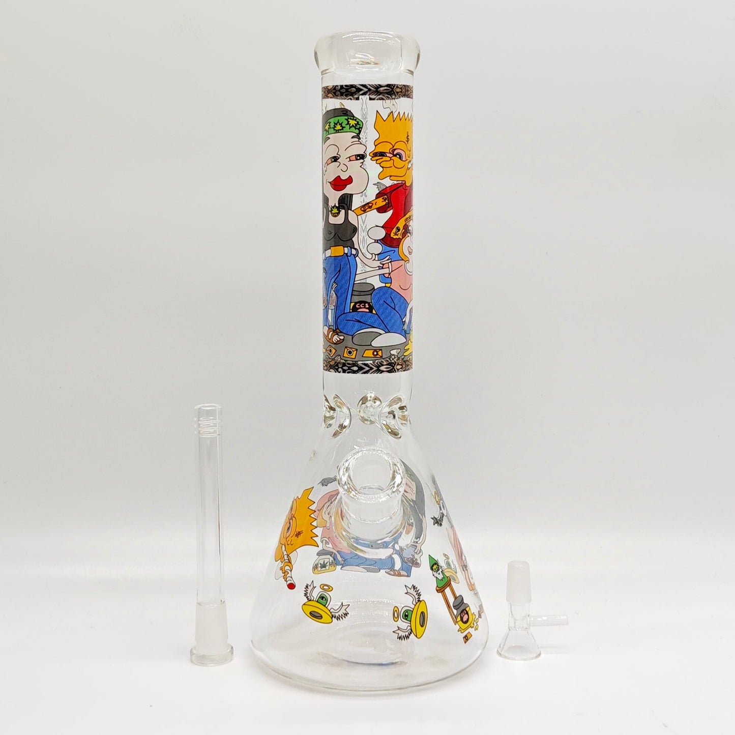 14" 7mm Novelty Design Beaker Glass Bong