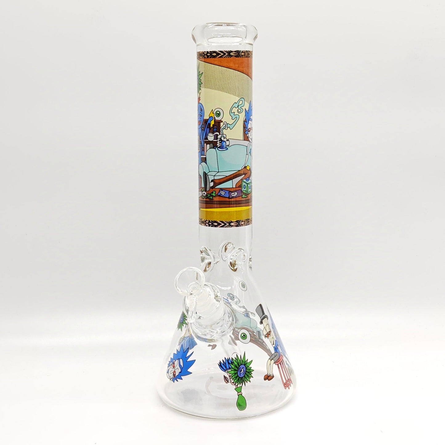 14" 7mm Novelty Design Beaker Glass Bong