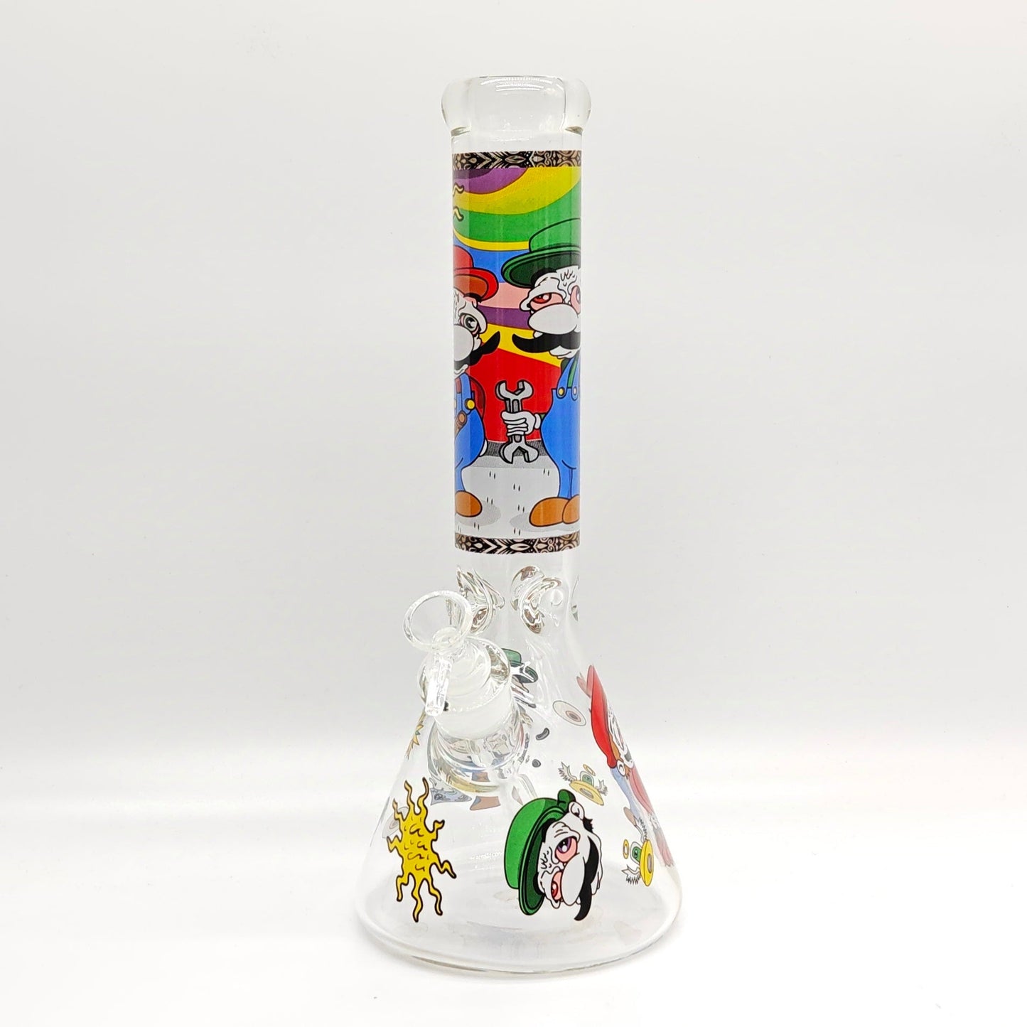 14" 7mm Novelty Design Beaker Glass Bong