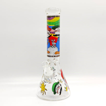 14" 7mm Novelty Design Beaker Glass Bong