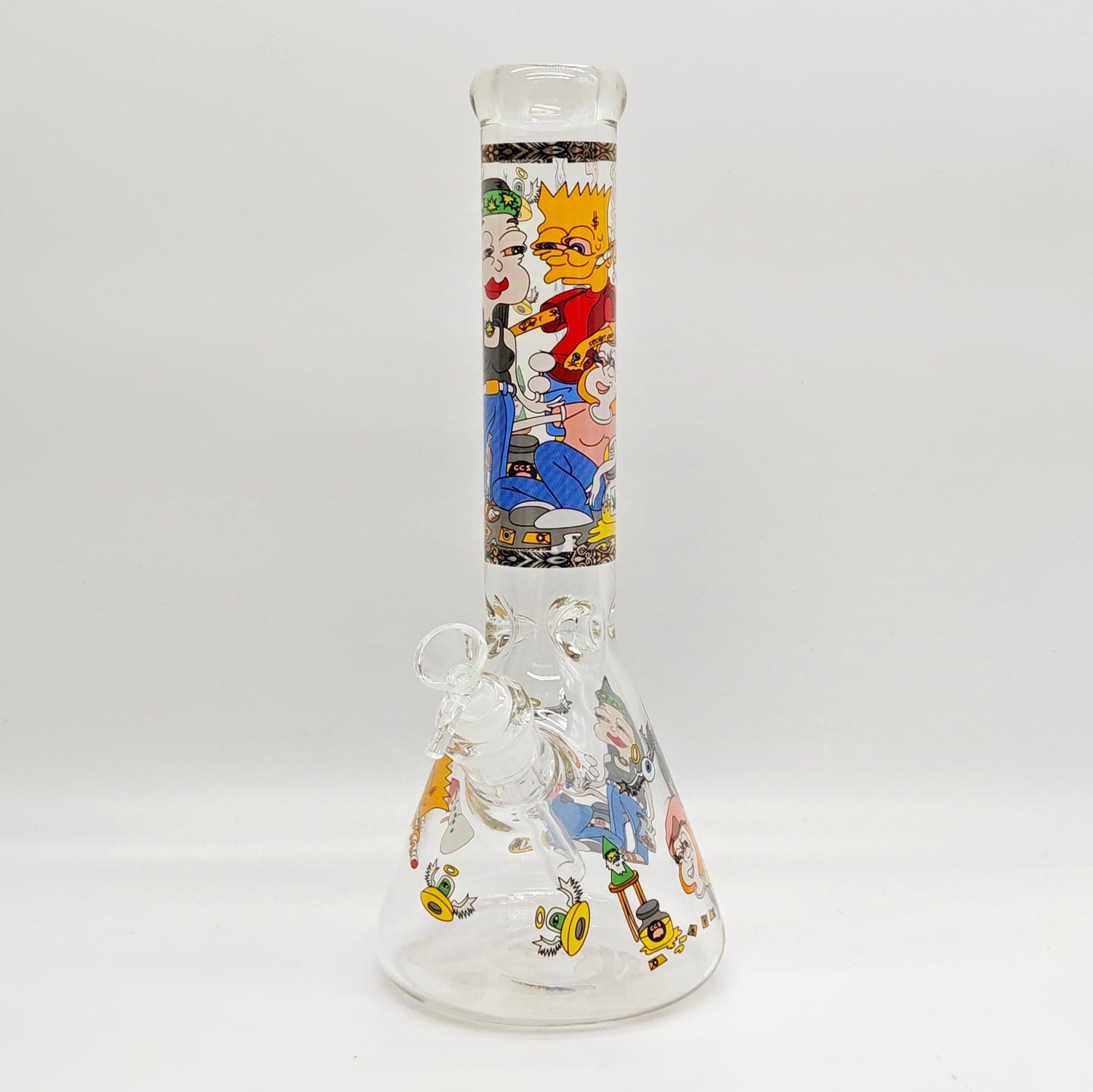 14" 7mm Novelty Design Beaker Glass Bong