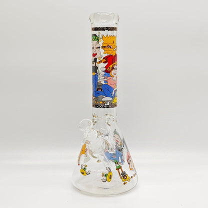 14" 7mm Novelty Design Beaker Glass Bong