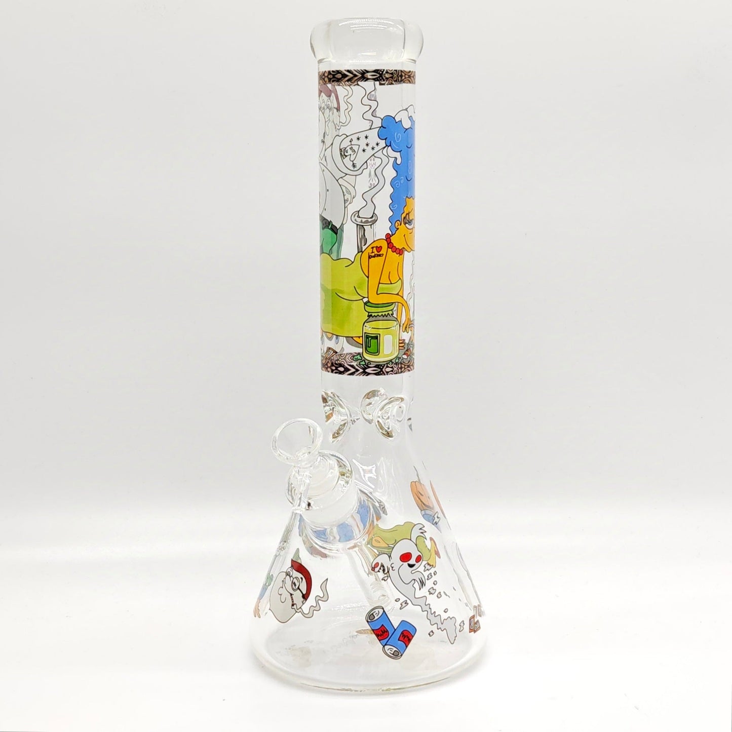 14" 7mm Novelty Design Beaker Glass Bong