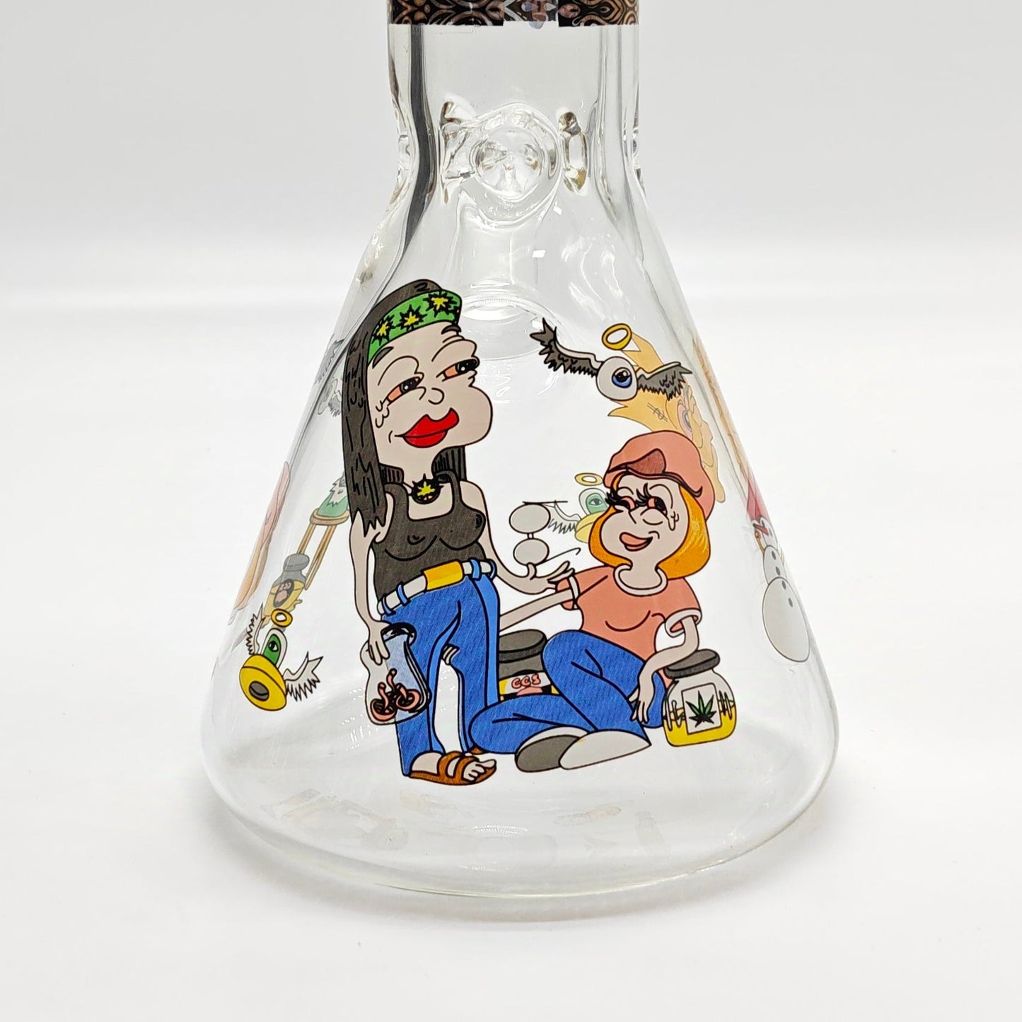 14" 7mm Novelty Design Beaker Glass Bong