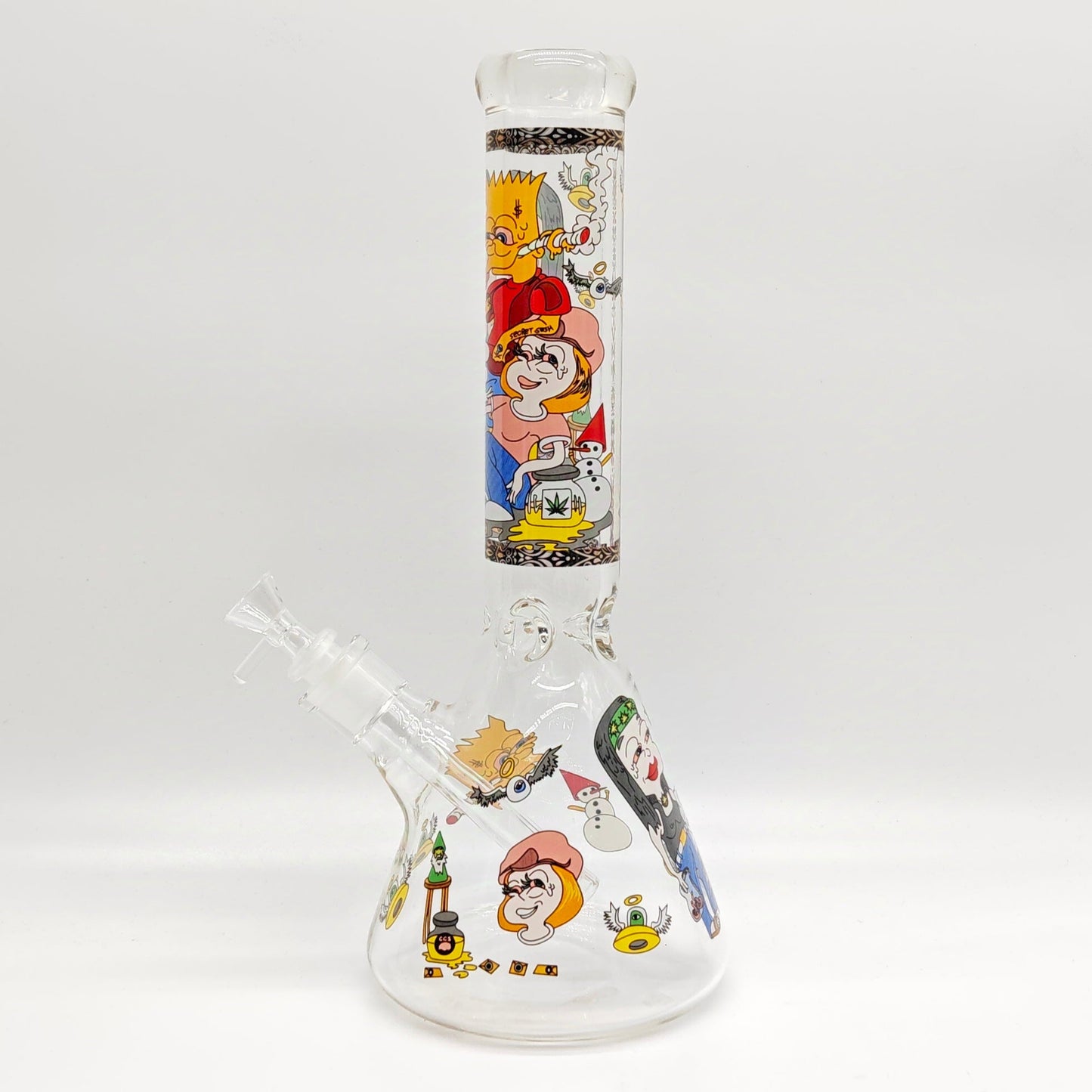 14" 7mm Novelty Design Beaker Glass Bong